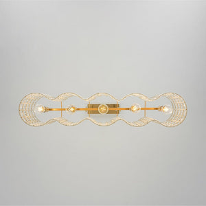 LightFixturesUSA - Art Deco Luxury Brass Crystal Linear Cage Island Chandelier - Chandelier - Brass - 