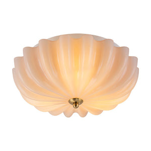LightFixturesUSA - Art Deco Pleated Flower Shine Glass Semi Flush Mount - Ceiling Light - Pink - 