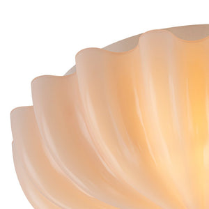 LightFixturesUSA - Art Deco Pleated Flower Shine Glass Semi Flush Mount - Ceiling Light - Pink - 