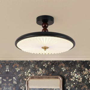 LightFixturesUSA - Art Deco Pleated Shade Round Dimmable LED Ceiling Light - Ceiling Light - 15.7 in - 