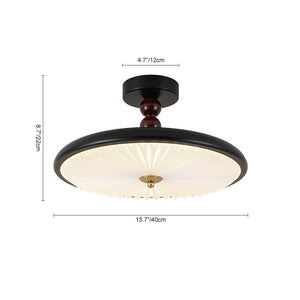 LightFixturesUSA - Art Deco Pleated Shade Round Dimmable LED Ceiling Light - Ceiling Light - 15.7 in - 