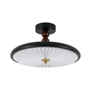LightFixturesUSA - Art Deco Pleated Shade Round Dimmable LED Ceiling Light - Ceiling Light - 15.7 in - 