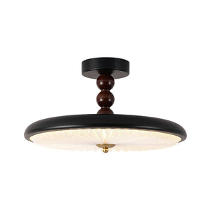 LightFixturesUSA - Art Deco Pleated Shade Round Dimmable LED Ceiling Light - Ceiling Light - 15.7 in - 