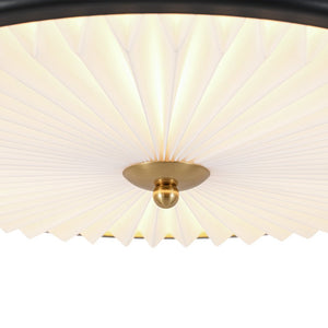 LightFixturesUSA - Art Deco Pleated Shade Round Dimmable LED Ceiling Light - Ceiling Light - 15.7 in - 