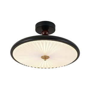 LightFixturesUSA - Art Deco Pleated Shade Round Dimmable LED Ceiling Light - Ceiling Light - 15.7 in - 