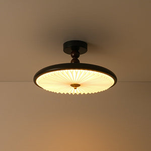 LightFixturesUSA - Art Deco Pleated Shade Round Dimmable LED Ceiling Light - Ceiling Light - 15.7 in - 