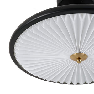 LightFixturesUSA - Art Deco Pleated Shade Round Dimmable LED Ceiling Light - Ceiling Light - 15.7 in - 