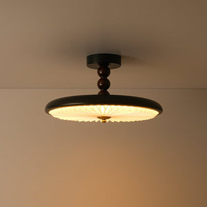 LightFixturesUSA - Art Deco Pleated Shade Round Dimmable LED Ceiling Light - Ceiling Light - 15.7 in - 