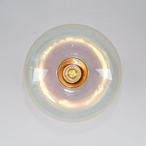 LightFixturesUSA-Art Deco Rainbow 1-Light Colored Glass Kids Semi Flush Mount-Ceiling Light-13.8 in-