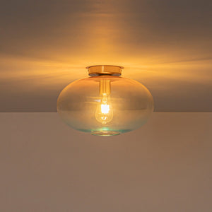 LightFixturesUSA-Art Deco Rainbow 1-Light Colored Glass Kids Semi Flush Mount-Ceiling Light-13.8 in-