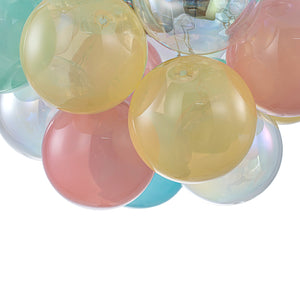 LightFixturesUSA-Art Deco Rainbow Cluster Colorful Glass Bubble Kids Chandelier-Chandelier-18.9 in-
