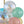 LightFixturesUSA-Art Deco Rainbow Cluster Colorful Glass Bubble Kids Chandelier-Chandelier-18.9 in-