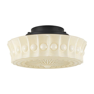 LightFixturesUSA - Art Deco Sculptural Milk Glass Schoolhouse LED Ceiling Light - Ceiling Light - 13.8 in - 