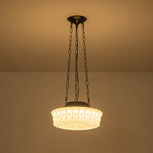 LightFixturesUSA - Art Deco Sculptural Milk Glass Schoolhouse LED Pendant - Pendant Light - 13.8 in - 