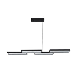 LightFixturesUSA - Black 4 - light Rectangular Dimmable LED Kitchen Island Pendant - Chandelier - Black - 