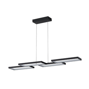 LightFixturesUSA - Black 4 - light Rectangular Dimmable LED Kitchen Island Pendant - Chandelier - Black - 