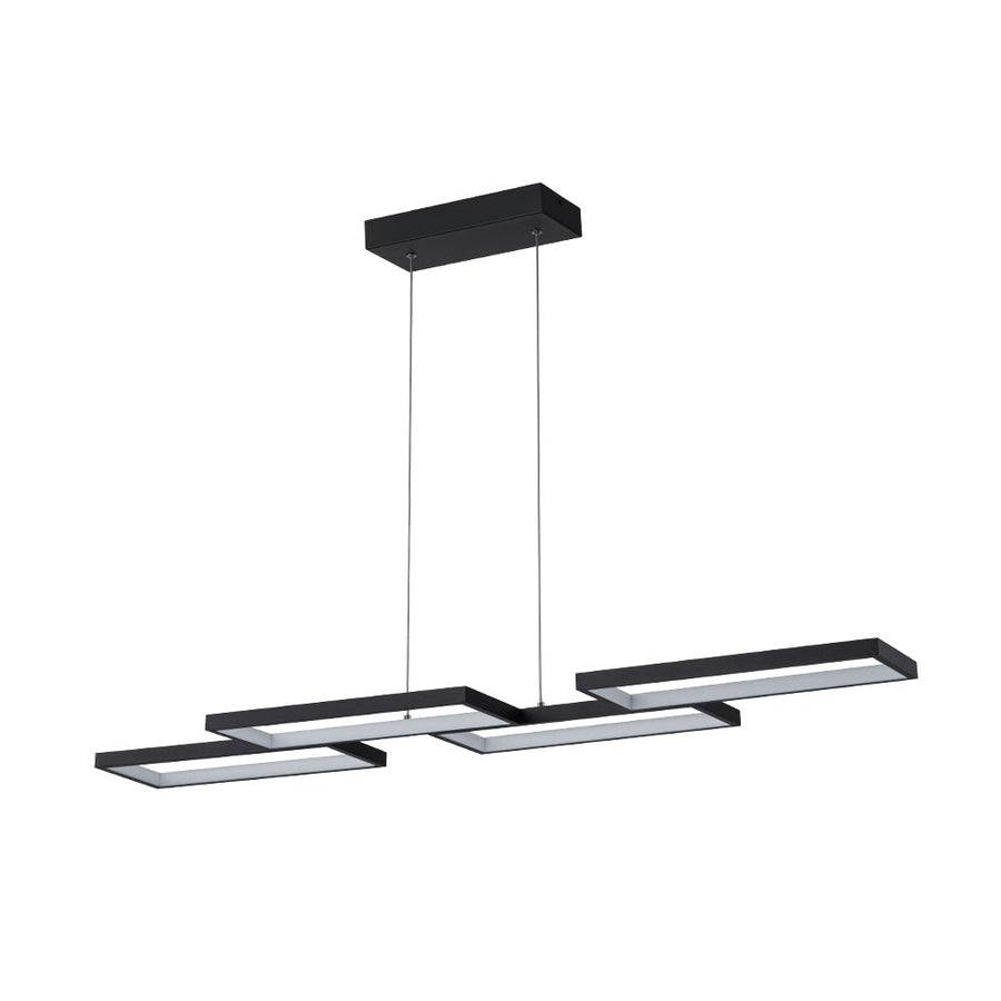 LightFixturesUSA - Black 4 - light Rectangular Dimmable LED Kitchen Island Pendant - Chandelier - Black - 