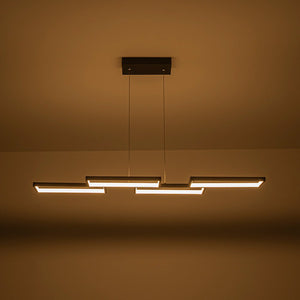 LightFixturesUSA - Black 4 - light Rectangular Dimmable LED Kitchen Island Pendant - Chandelier - Black - 