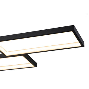 LightFixturesUSA - Black 4 - light Rectangular Dimmable LED Kitchen Island Pendant - Chandelier - Black - 