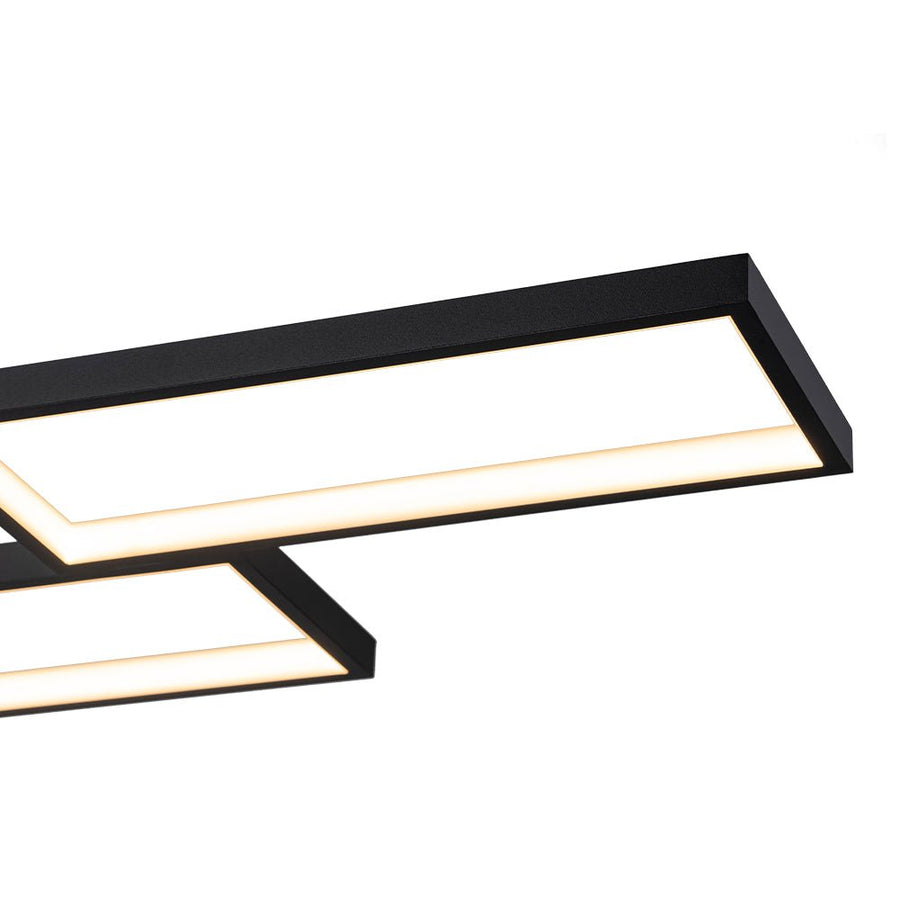 LightFixturesUSA - Black 4 - light Rectangular Dimmable LED Kitchen Island Pendant - Chandelier - Black - 