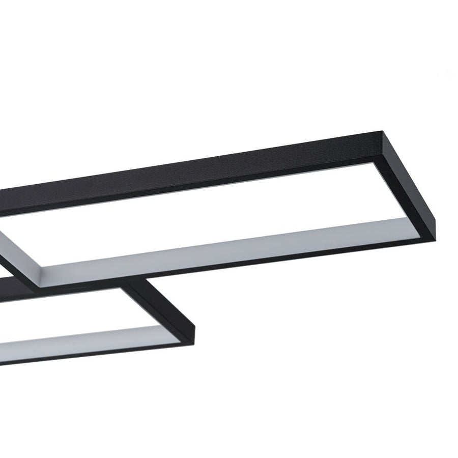 LightFixturesUSA - Black 4 - light Rectangular Dimmable LED Kitchen Island Pendant - Chandelier - Black - 
