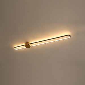 LightFixturesUSA-Black Brass Oval Ring Dimmable LED Semi Flush / Wall Light-Ceiling Light-2 Packs-