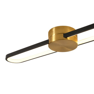LightFixturesUSA-Black Brass Oval Ring Dimmable LED Semi Flush / Wall Light-Ceiling Light-2 Packs-