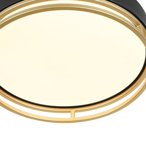 LightFixturesUSA - Black Gold Metal Round Dimmable LED Flush Mount Light 5CCT - Ceiling Light - 15.7 in - 
