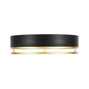 LightFixturesUSA - Black Gold Metal Round Dimmable LED Flush Mount Light 5CCT - Ceiling Light - 15.7 in - 