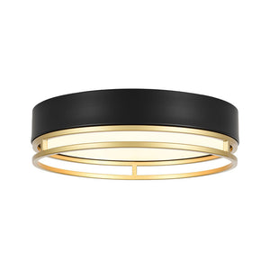 LightFixturesUSA - Black Gold Metal Round Dimmable LED Flush Mount Light 5CCT - Ceiling Light - 15.7 in - 