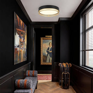 LightFixturesUSA - Black Gold Metal Round Dimmable LED Flush Mount Light 5CCT - Ceiling Light - 15.7 in - 