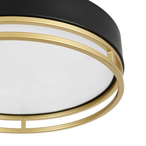 LightFixturesUSA - Black Gold Metal Round Dimmable LED Flush Mount Light 5CCT - Ceiling Light - 15.7 in - 