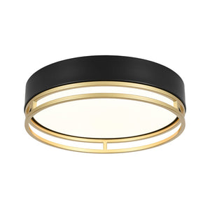 LightFixturesUSA - Black Gold Metal Round Dimmable LED Flush Mount Light 5CCT - Ceiling Light - 15.7 in - 
