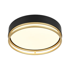 LightFixturesUSA - Black Gold Metal Round Dimmable LED Flush Mount Light 5CCT - Ceiling Light - 15.7 in - 