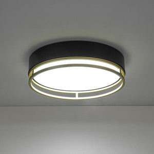LightFixturesUSA - Black Gold Metal Round Dimmable LED Flush Mount Light 5CCT - Ceiling Light - 15.7 in - 