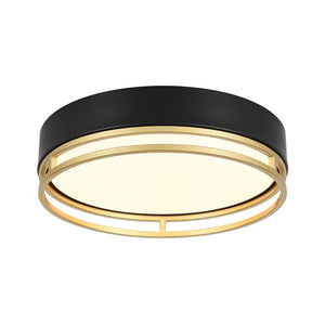 LightFixturesUSA - Black Gold Metal Round Dimmable LED Flush Mount Light 5CCT - Ceiling Light - 15.7 in - 