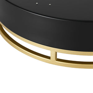 LightFixturesUSA - Black Gold Metal Round Dimmable LED Flush Mount Light 5CCT - Ceiling Light - 15.7 in - 