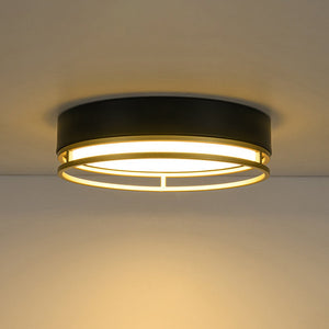 LightFixturesUSA - Black Gold Metal Round Dimmable LED Flush Mount Light 5CCT - Ceiling Light - 15.7 in - 