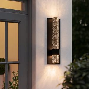 LightFixturesUSA - Black Linear Bubble Crystal Tube Dimmable LED Wall Light - Wall Sconce - 1 Pack - 