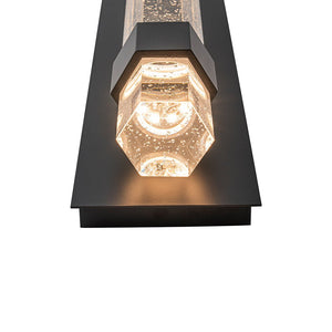 LightFixturesUSA - Black Linear bubble Crystal Tube Dimmable LED Wall Light - Wall Sconce - 1 Pack - 