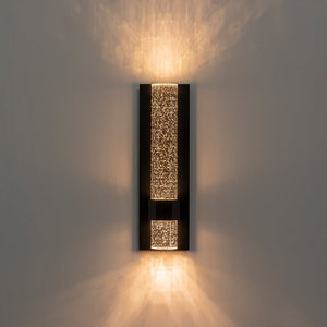 LightFixturesUSA - Black Linear bubble Crystal Tube Dimmable LED Wall Light - Wall Sconce - 1 Pack - 