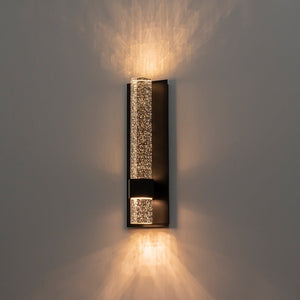 LightFixturesUSA - Black Linear bubble Crystal Tube Dimmable LED Wall Light - Wall Sconce - 2 Packs - 