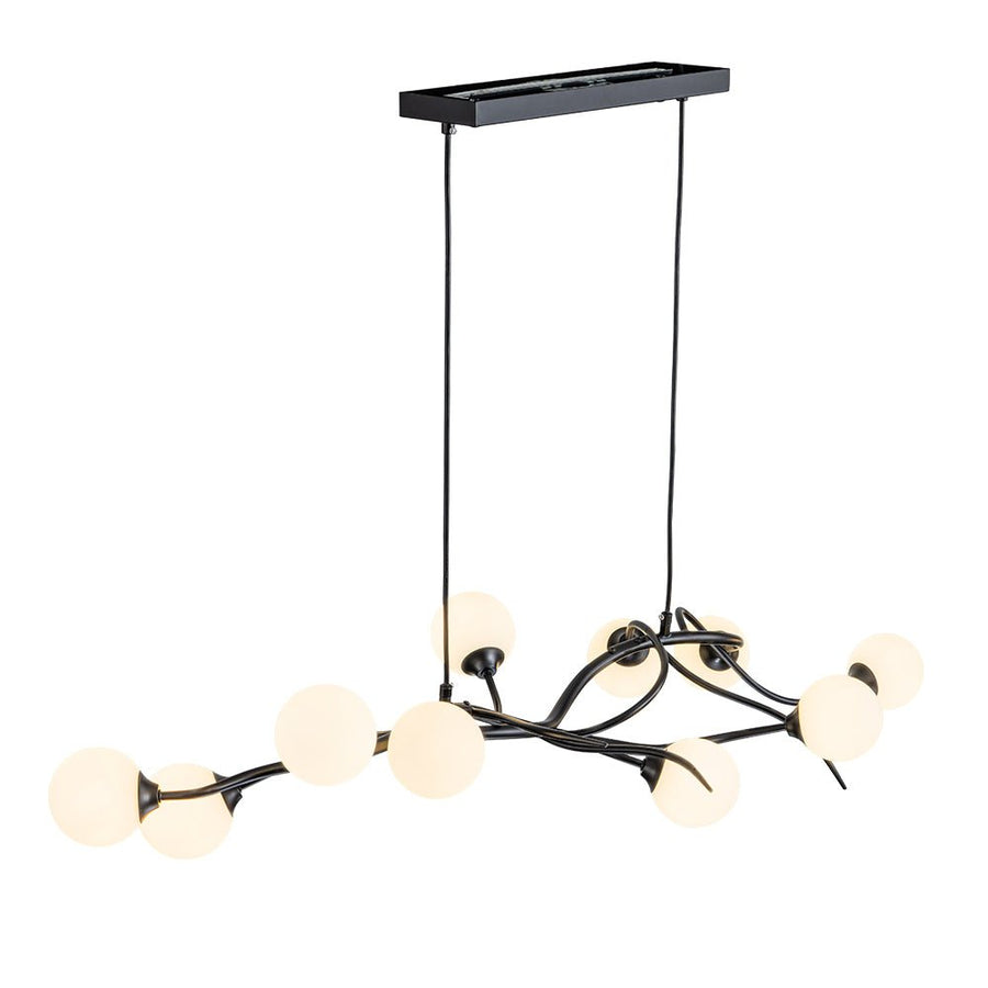 LightFixturesUSA - Black Magic Forest Willow Bubble Linear Island Chandelier - Chandelier - Black - 