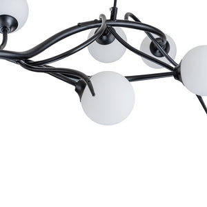 LightFixturesUSA - Black Magic Forest Willow Bubble Linear Island Chandelier - Chandelier - Black - 