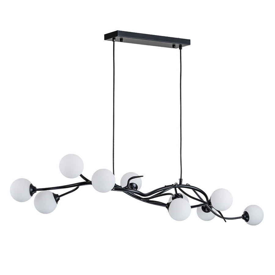 LightFixturesUSA - Black Magic Forest Willow Bubble Linear Island Chandelier - Chandelier - Black - 