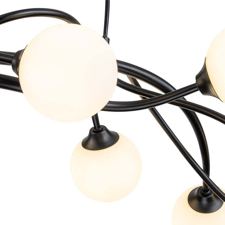 LightFixturesUSA - Black Magic Forest Willow Bubble Linear Island Chandelier - Chandelier - Black - 