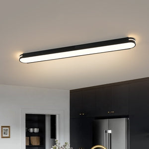 LightFixturesUSA - Black Minimalist Oval Dimmable LED Flush Mount Light - Ceiling Light - 31 in - 