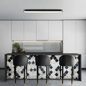 LightFixturesUSA - Black Minimalist Oval Dimmable LED Flush Mount Light - Ceiling Light - 31 in - 