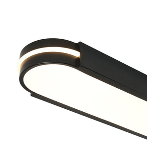LightFixturesUSA - Black Minimalist Oval Dimmable LED Flush Mount Light - Ceiling Light - Black - 