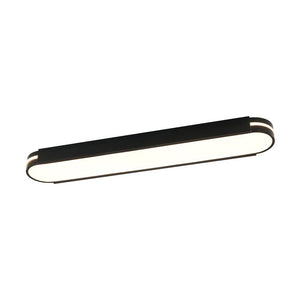 LightFixturesUSA - Black Minimalist Oval Dimmable LED Flush Mount Light - Ceiling Light - Black - 